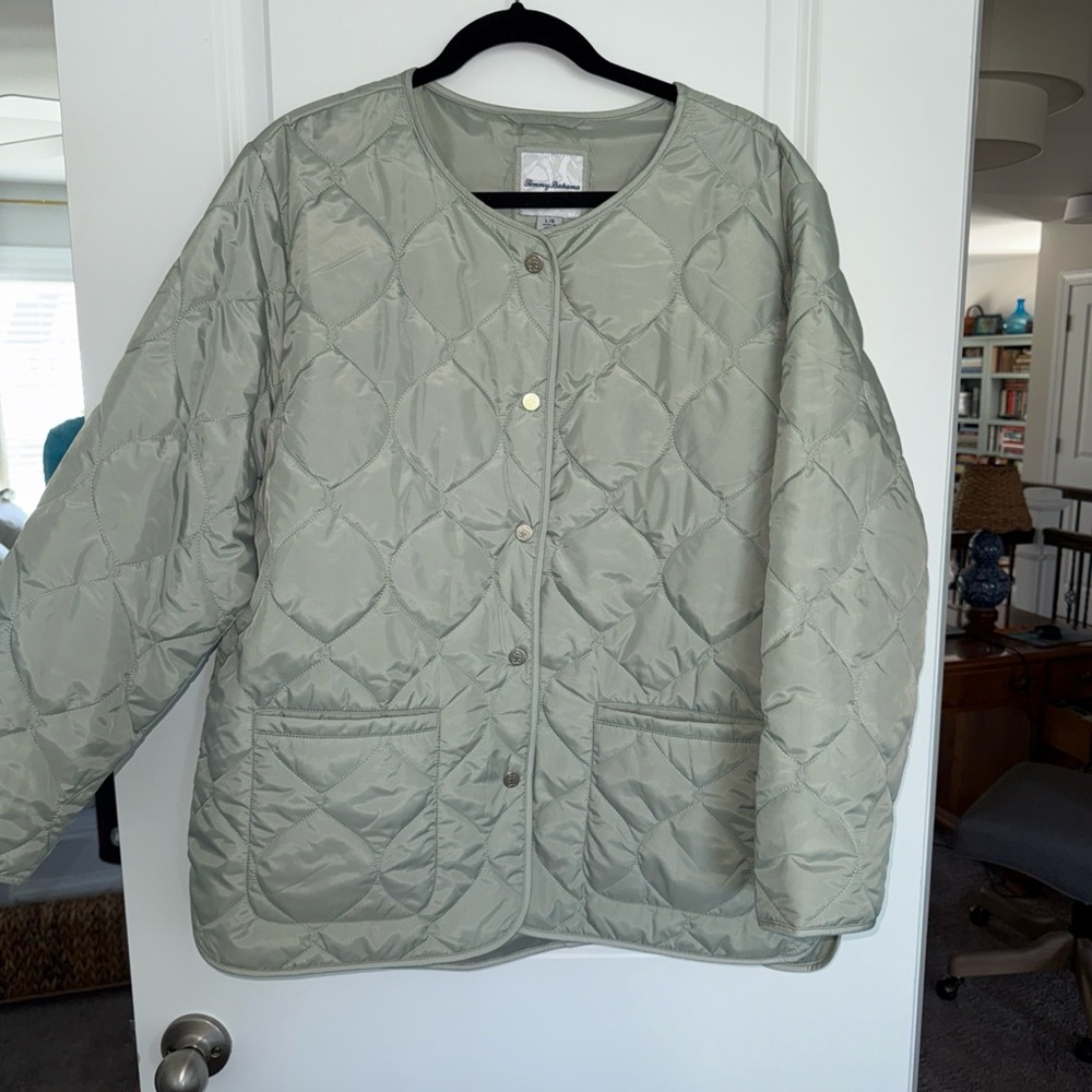 Tommy Bahama Women Quilted Jacket Light Weight Mint Green